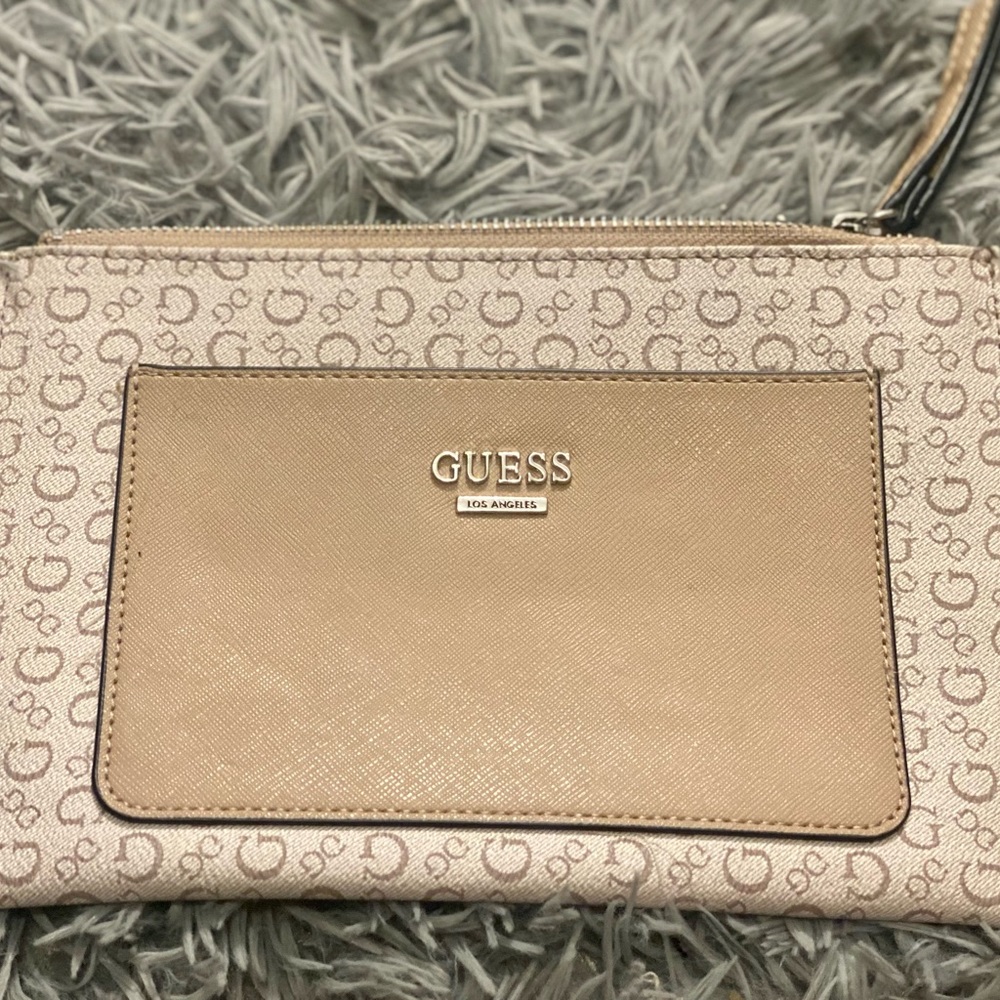 Tan Guess Wristlet